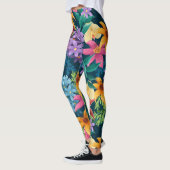 Floral Exotic Flowers verlaat Pattern-23001 Leggings (Links)