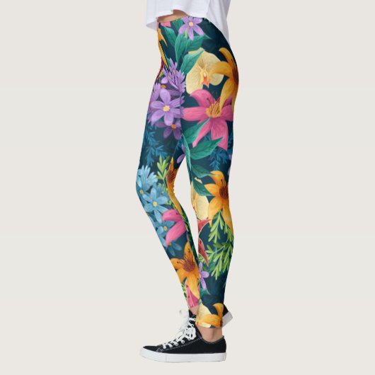 Floral Exotic Flowers verlaat Pattern-23001 Leggings (Links)