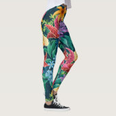Floral Exotic Flowers verlaat Pattern-23001 Leggings (Rechts)