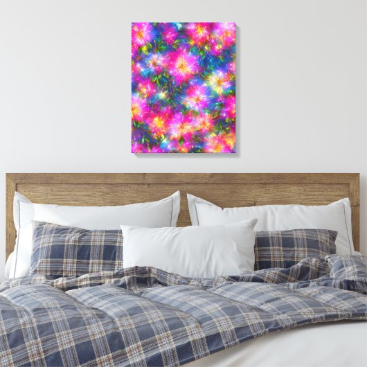 Floral Explosion Abstract Canvas Afdruk (Insitu (Slaapkamer))