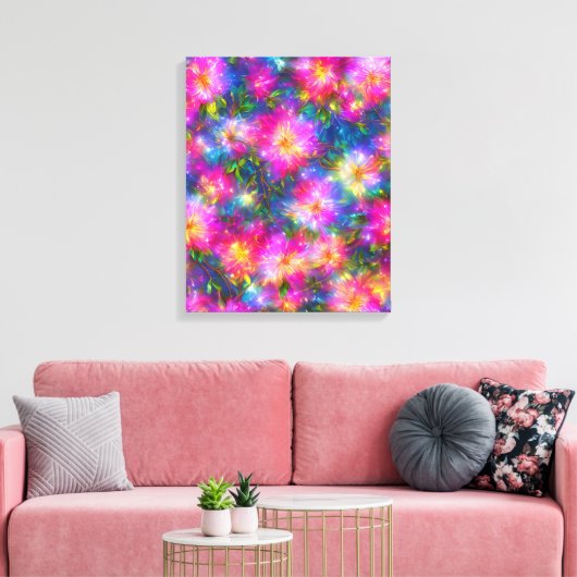 Floral Explosion Abstract Canvas Afdruk (Insitu (Woonkamer))