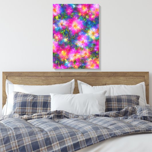 Floral Explosion Abstract Canvas Afdruk (Insitu (Slaapkamer))