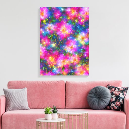 Floral Explosion Abstract Canvas Afdruk (Insitu (Woonkamer))