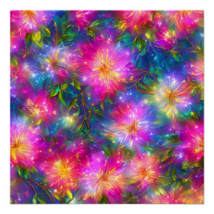 Floral Explosion Abstract Perfect Poster