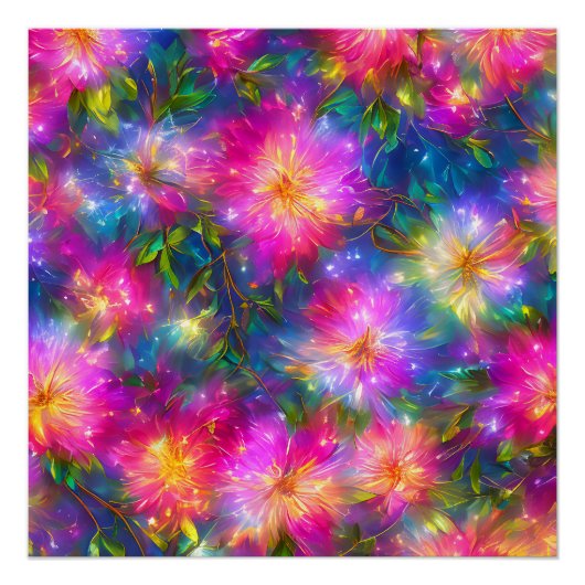 Floral Explosion Abstract Perfect Poster (Voorkant)