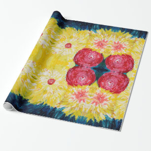 Floral Explosion Abstrcat Painting Cadeaupapier