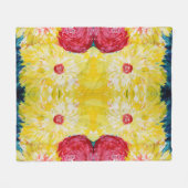 Floral Explosion Abstrcat Painting Fleece Deken (Voorkant (Horizontaal))