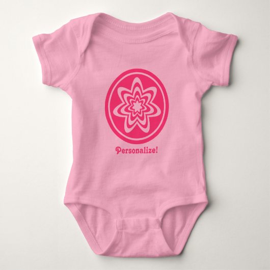 Floral Explosion Baby T-shirt, roze Romper (Voorkant)