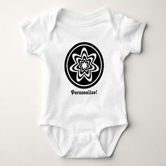 Floral Explosion Baby T-shirt, zwart Romper (Voorkant)
