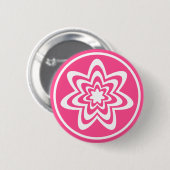 Floral Explosion Button, roze Ronde Button 5,7 Cm (Voorkant /achterkant)