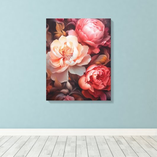 Floral Explosion Canvas Afdruk (Insitu (Houten vloer))
