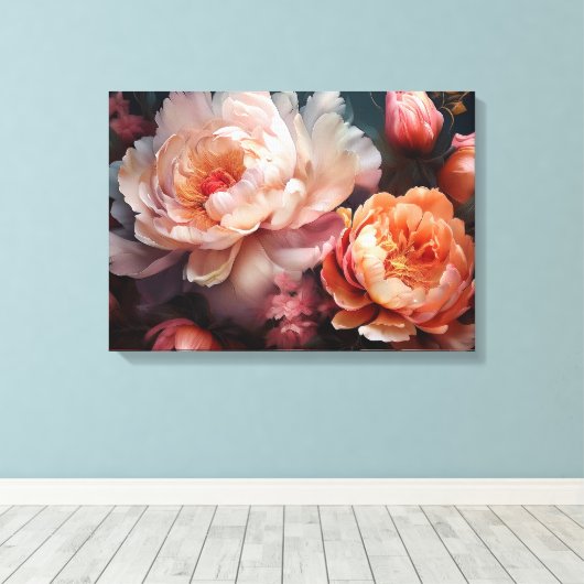 Floral Explosion Canvas Afdruk (Insitu (Houten vloer))