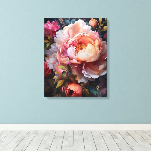 Floral Explosion Canvas Afdruk (Insitu (Houten vloer))