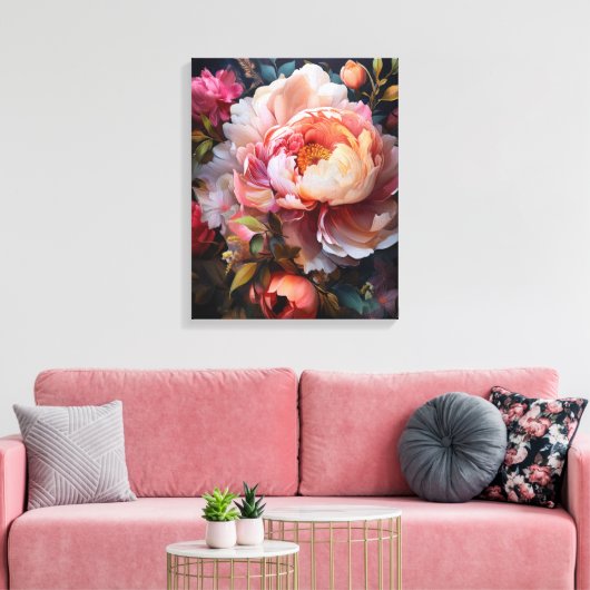 Floral Explosion Canvas Afdruk (Insitu (Woonkamer))