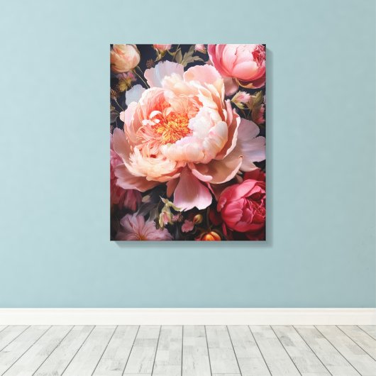 Floral Explosion Canvas Afdruk (Insitu (Houten vloer))