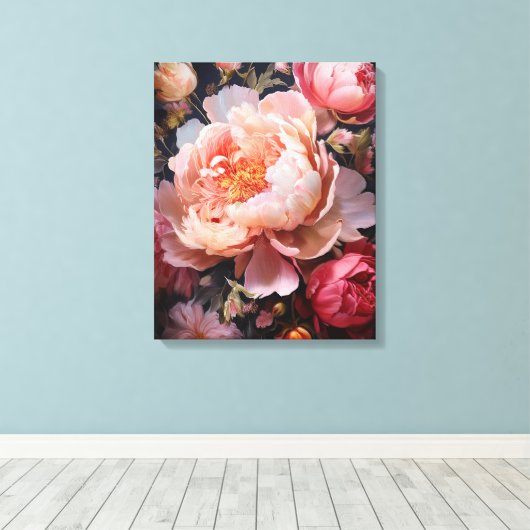 Floral Explosion Canvas Afdruk (Insitu (Houten vloer))