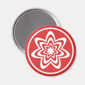 Floral Explosion Magnet, helder rood Magneet (Voorkant / Achterkant)