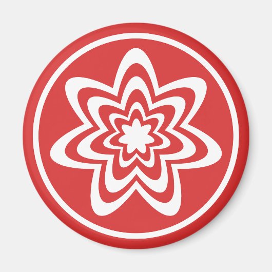Floral Explosion Magnet, helder rood Magneet (Voorkant)