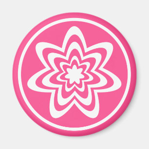 Floral Explosion Magnet, Roze Magneet