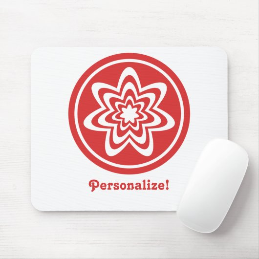 Floral Explosion Mousepad, helder rood Muismat (Met muis)