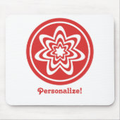 Floral Explosion Mousepad, helder rood Muismat (Voorkant)