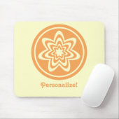 Floral Explosion Mousepad, Sinaasappel Muismat (Met muis)
