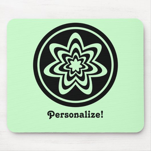 Floral Explosion Mousepad, zwart Muismat (Voorkant)