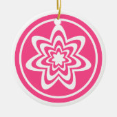 Floral Explosion Ornament, roze Keramisch Ornament (Voorkant)