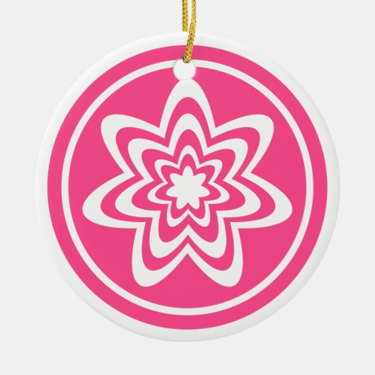 Floral Explosion Ornament, roze Keramisch Ornament (Voorkant)
