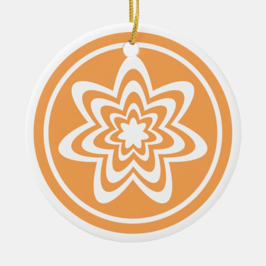 Floral Explosion Ornament, Tangerine Keramisch Ornament (Voorkant)
