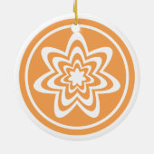 Floral Explosion Ornament, Tangerine Keramisch Ornament (Achterkant)
