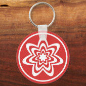 Floral Explosion Sleutelhanger, Bright Red Sleutelhanger (Voorkant)