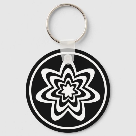 Floral Explosion Sleutelhanger, zwart Sleutelhanger (Voorkant)