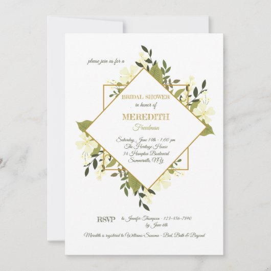 Floral Expression Invitation Kaart (Voorkant)