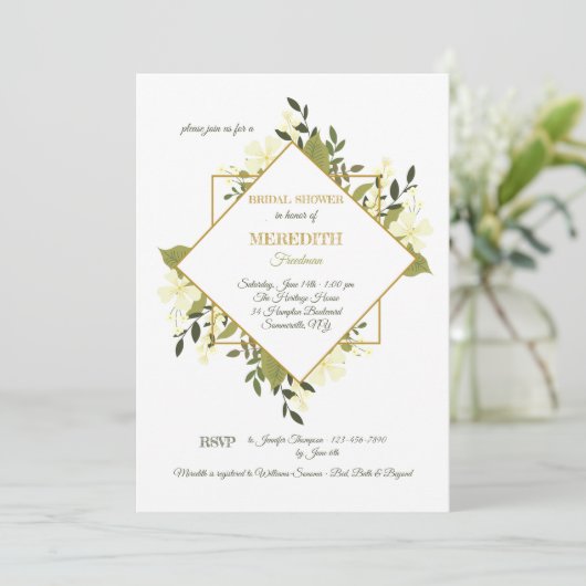 Floral Expression Invitation Kaart (Staand voorkant)