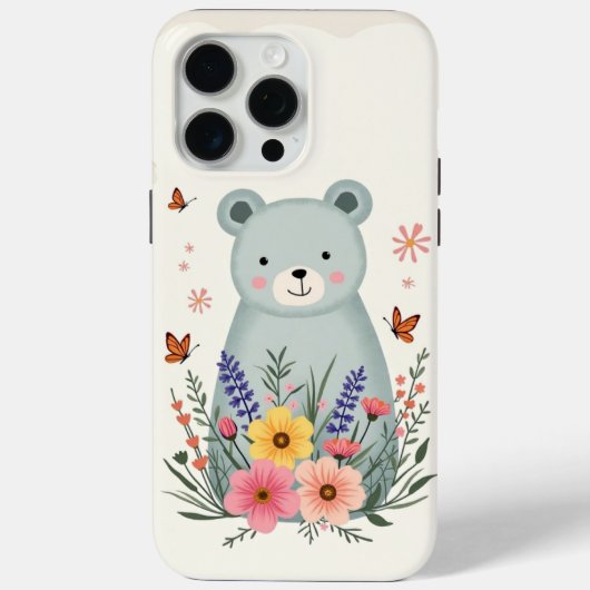 Floral Fable Bear Phone Case (Achterkant)