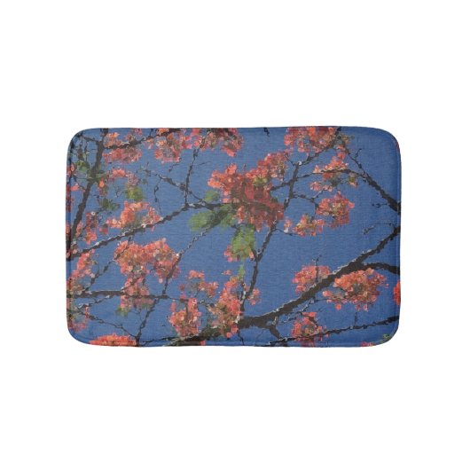 Floral Fabric, blauw Badmat (Voorkant)