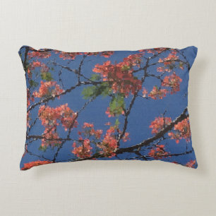 Floral Fabric, blauw Decoratief Kussen