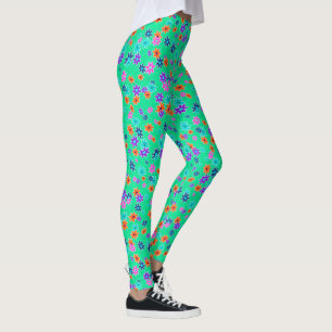 Floral Fabric naadloos patroon gekleurd 1 Leggings