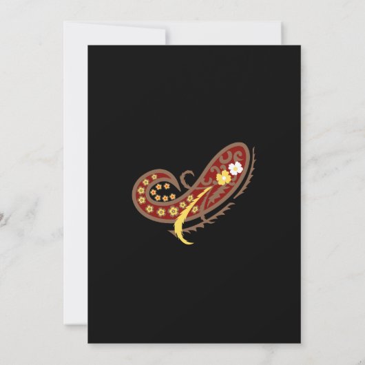 Floral Fabric Pattern – Paisley Clip Art Poster Save The Date (Achterkant)