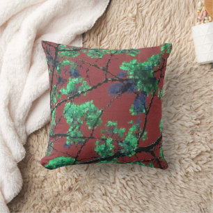 Floral Fabric, rood Kussen