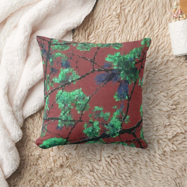 Floral Fabric, rood Kussen (Deken)