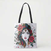 Floral  Face – Boho Beauty Tote Bag (Voorkant)