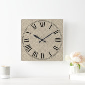 Floral Face Roman Numeral Vierkante Klok (Huis)