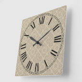 Floral Face Roman Numeral Vierkante Klok (Hoek)