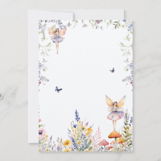 Floral Fairies betoverde Wildflower Baby shower Kaart (Achterkant)