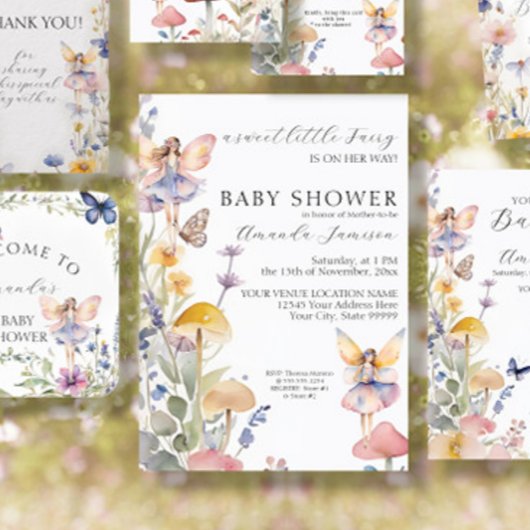 Floral Fairies betoverde Wildflower Baby shower Kaart