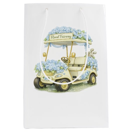 Floral Fairway Golf Gift Bag Medium Cadeauzakje (Voorkant)