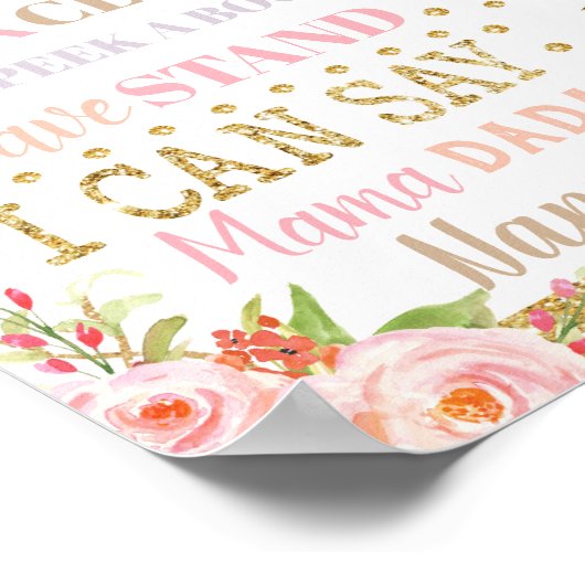 Floral Fairy 1st Birthday Milestone Birth Stats Poster (Hoek)