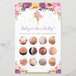 Floral Fairy Baby of Beer Belly Baby shower Game